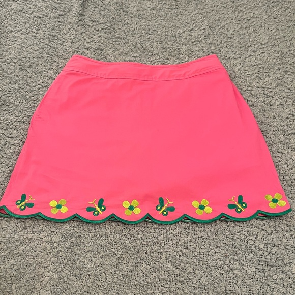 Lilly Pulitzer White Tag Pink Embroidered Women's Skort - Picture 1 of 7
